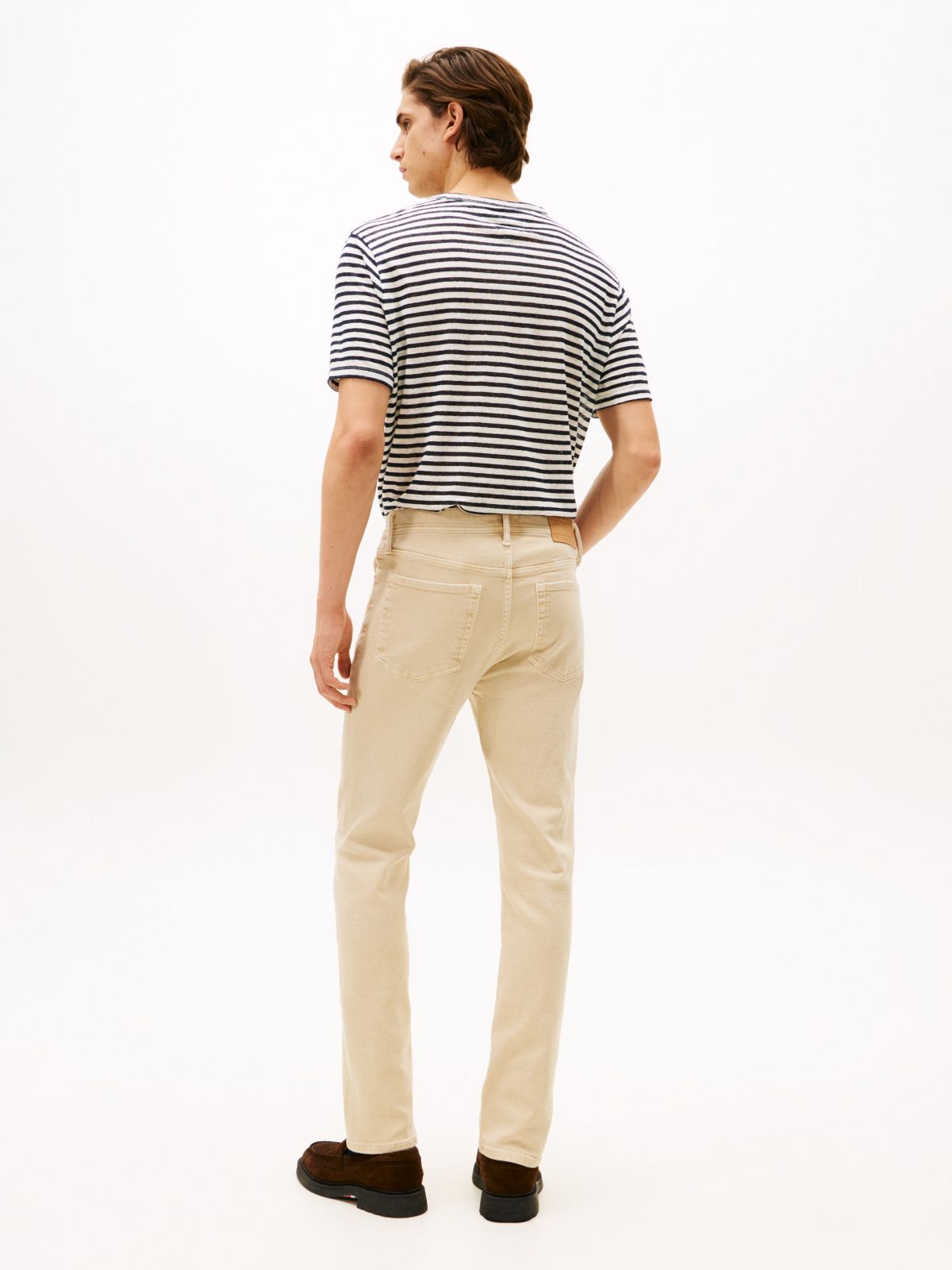 Garment-Dyed Slim Jean — Ivory