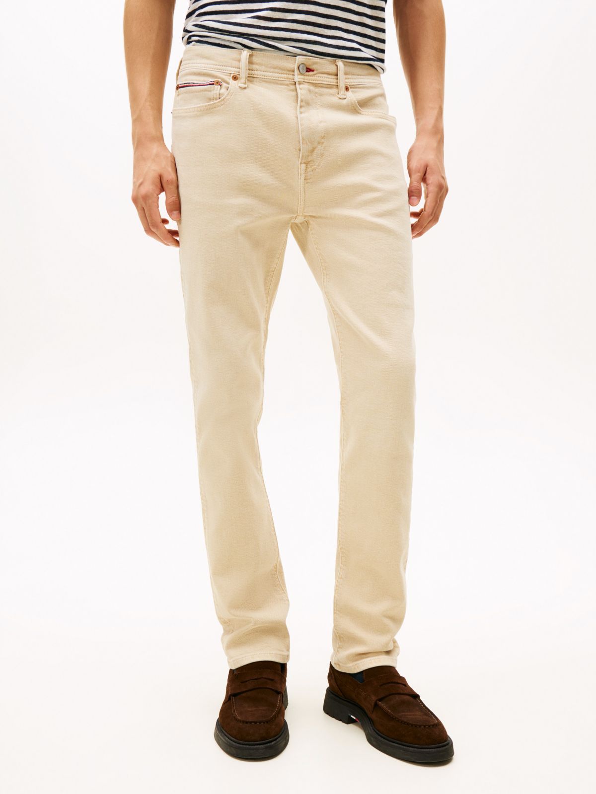 Garment-Dyed Slim Jean — Ivory