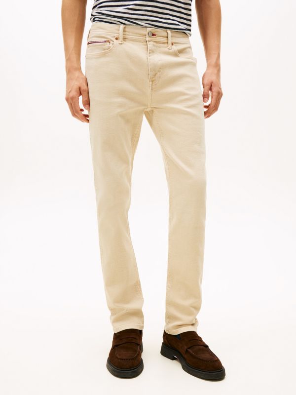 Garment-Dyed Slim Jean — Ivory