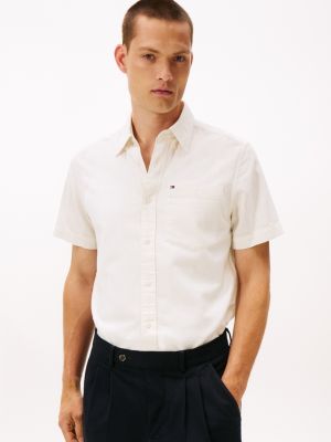 Regular Fit Lightweight Striped Shirt, Ivory