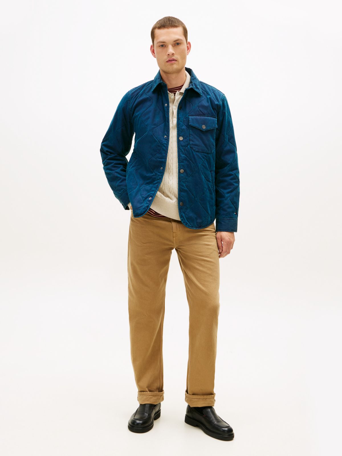 Garment-Dyed Lightweight Quilted Jacket — Navy