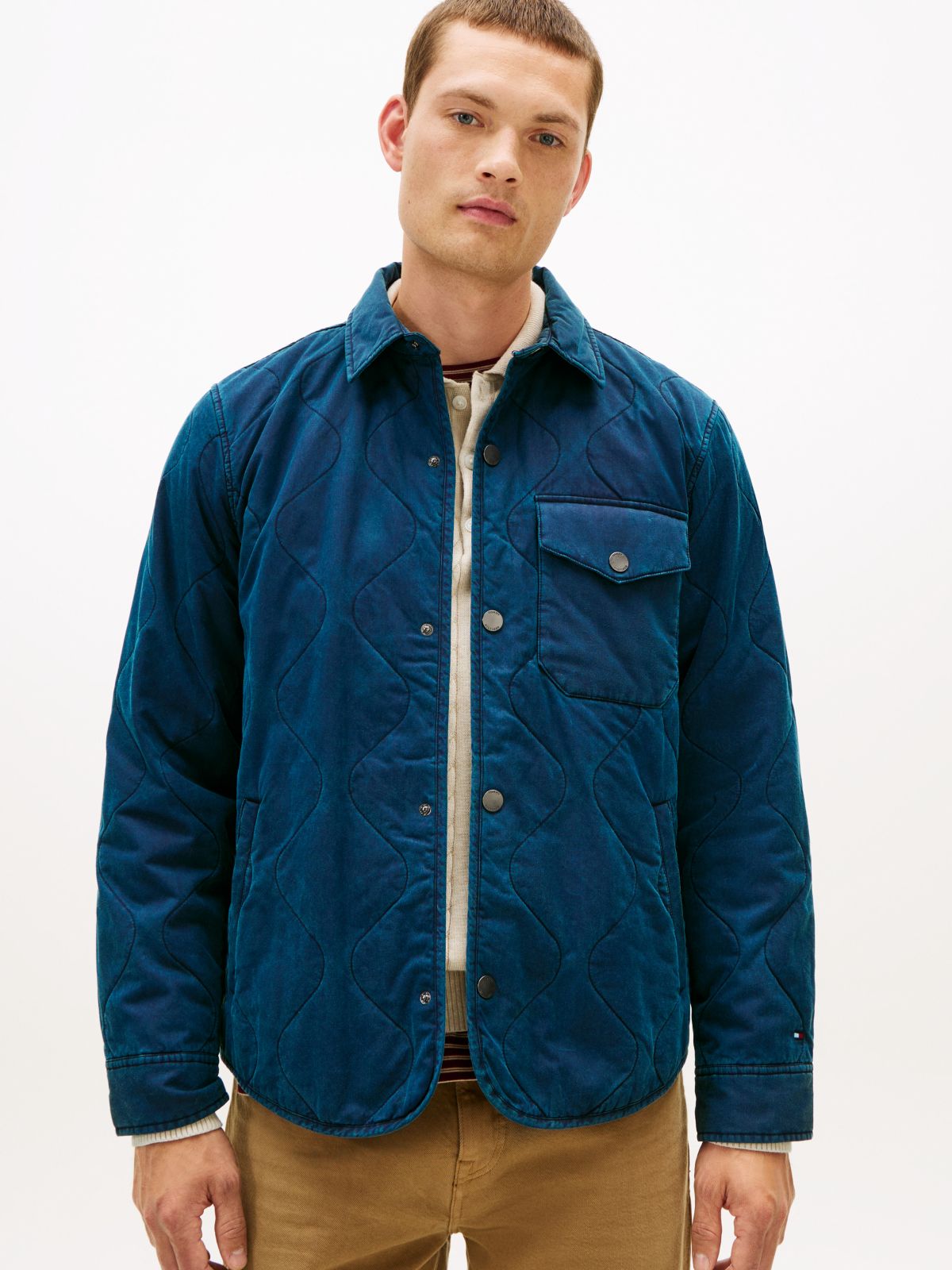 Garment-Dyed Lightweight Quilted Jacket — Navy