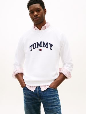 Varsity Tommy Logo Fleece Sweatshirt, Optic White