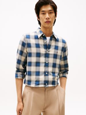 Slim Fit Plaid All-Day Shirt, Fossil Blue Multi