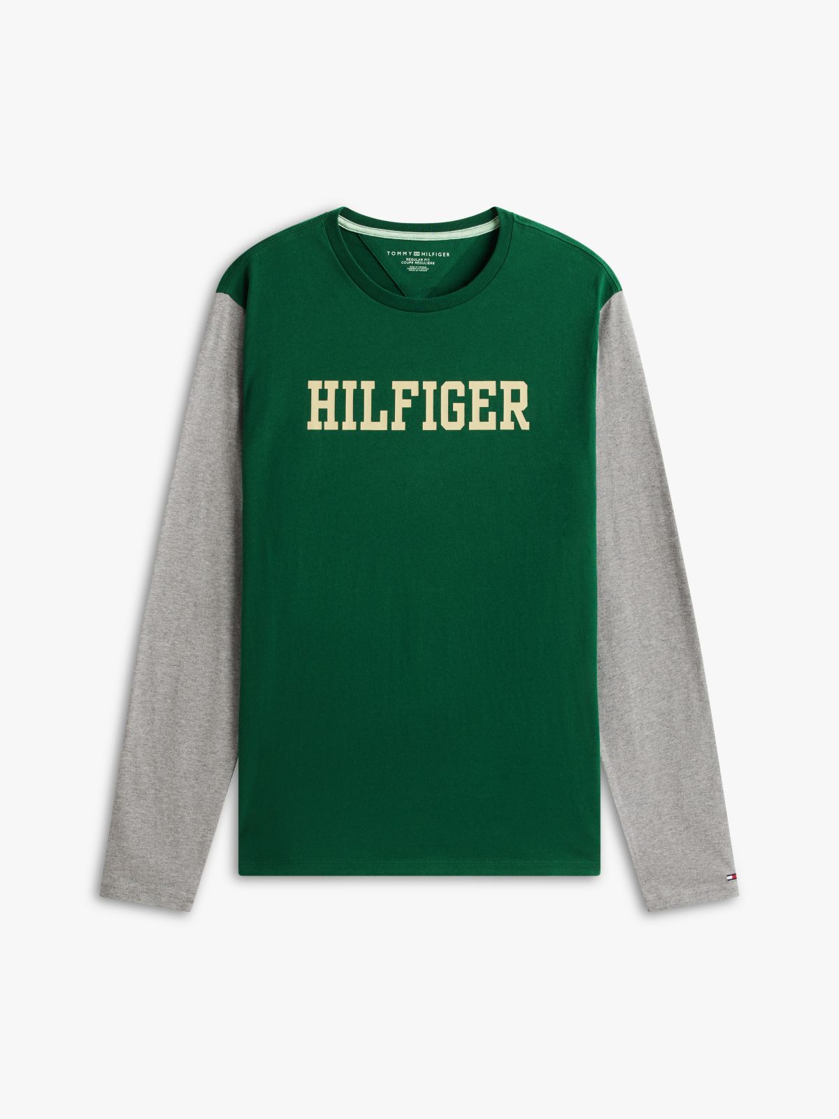 Long-Sleeve Colorblock Hilfiger T-Shirt — Ornamental Green
