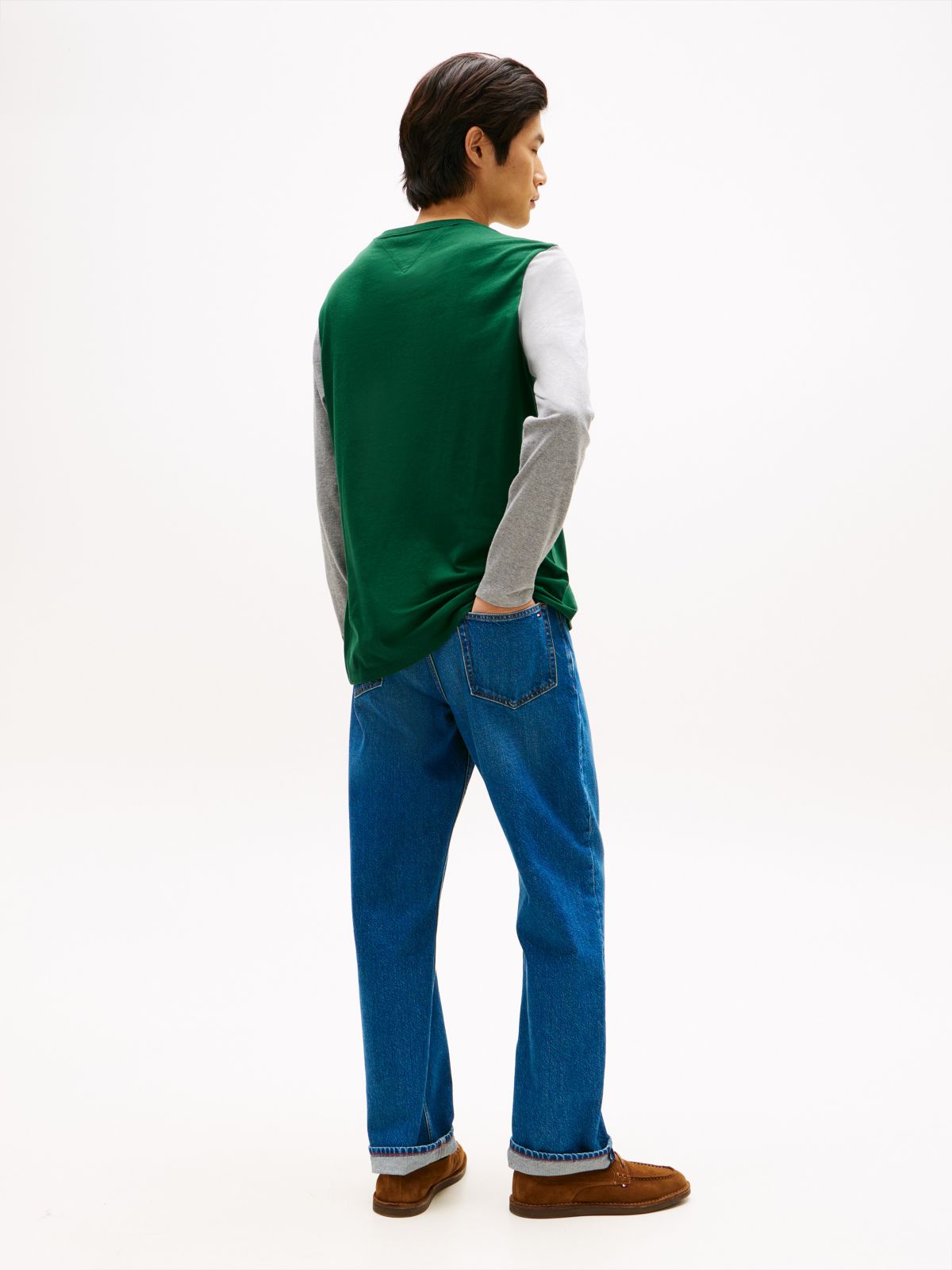 Long-Sleeve Colorblock Hilfiger T-Shirt — Ornamental Green