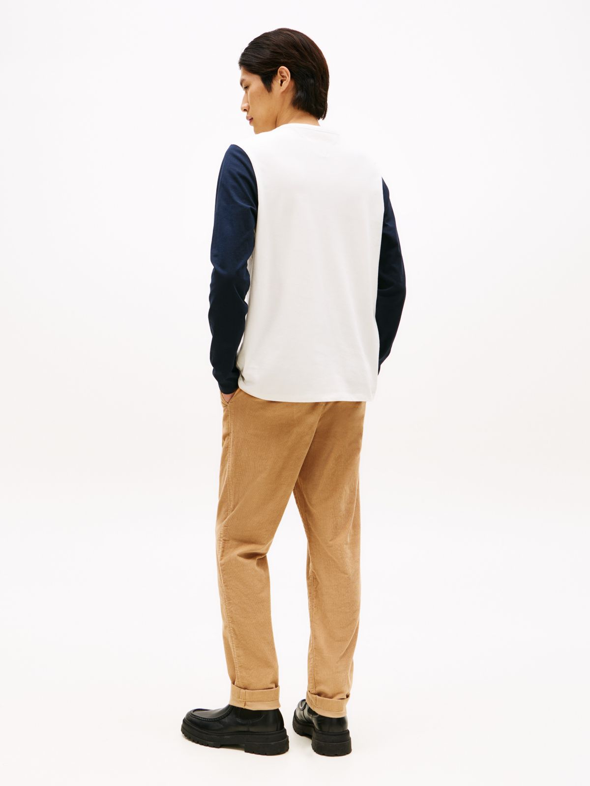 Long-Sleeve Colorblock Hilfiger T-Shirt — Ivory