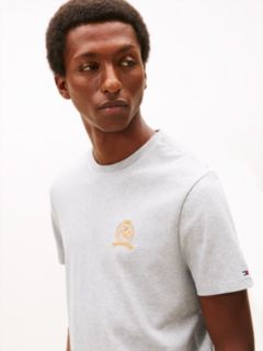 Embroidered Crest Logo T-Shirt — Grey Heather 2