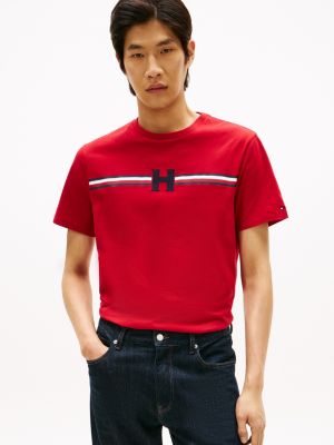 Signature H Stripe T-Shirt, Medium Red