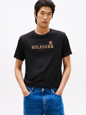 Hilfiger Logo Cotton Interlock T-Shirt, Black