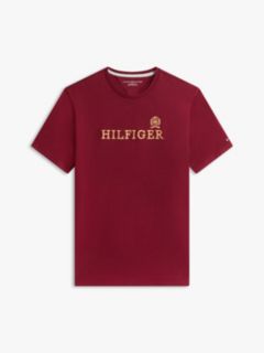 Hilfiger Logo Cotton Interlock T-Shirt — Burgundy 5