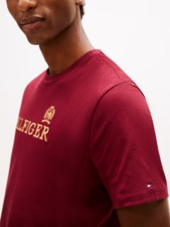 Hilfiger Logo Cotton Interlock T-Shirt — Burgundy 2