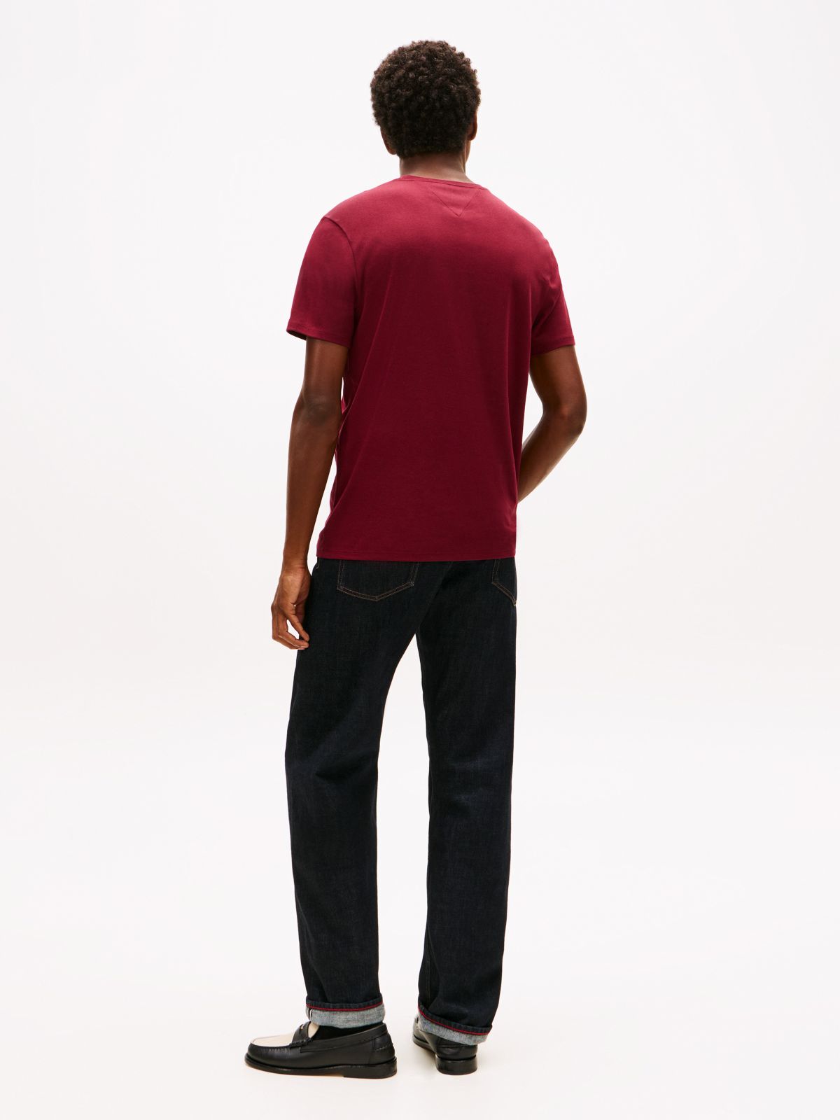 Hilfiger Logo Cotton Interlock T-Shirt — Burgundy