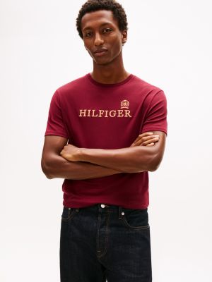 Hilfiger Logo Cotton Interlock T-Shirt, Deep Rouge