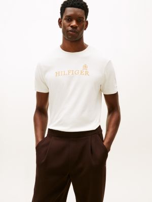 Hilfiger Logo Cotton Interlock T-Shirt, Ivory