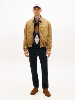 Elastic-Waist Corduroy Tapered Pant, Navy