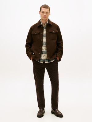 Elastic-Waist Corduroy Tapered Pant, Dark Coffee