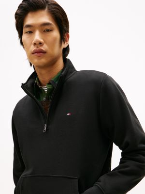 Мужская толстовка Tommy Hilfiger Fleece Quarter-Zip, цвет: Чёрный — фото 2