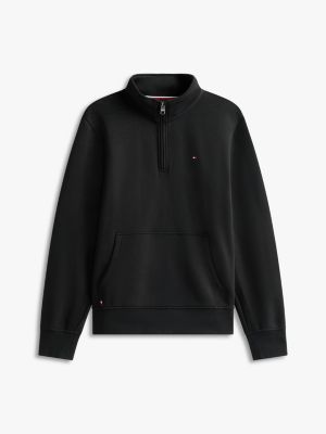 Мужская толстовка Tommy Hilfiger Fleece Quarter-Zip, цвет: Чёрный — фото 5