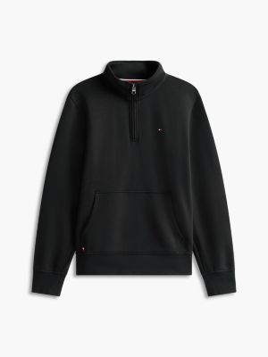 Мужская толстовка Tommy Hilfiger Fleece Quarter-Zip, цвет: Чёрный — фото 6