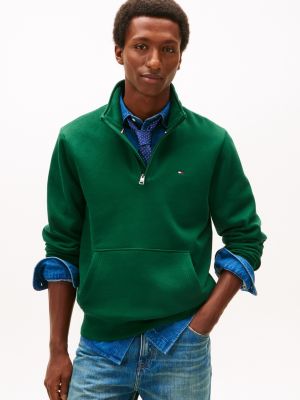 Fleece Quarter-Zip Sweatshirt, Ornamental Green