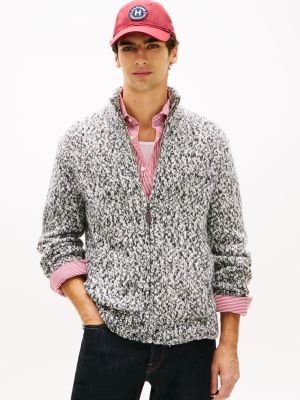 Marled Mockneck Zip Sweater, Calico