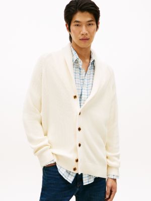 Shawl Collar Cardigan, Rich Cream