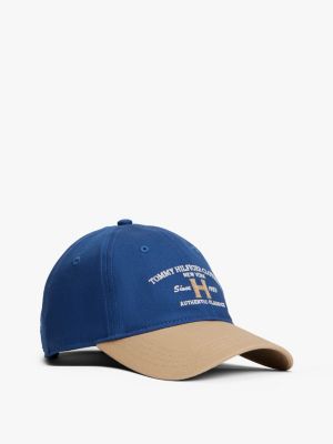 Classic Logo Baseball Cap, Royal/Beige