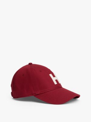 H Logo Patch Baseball Cap, Rouge