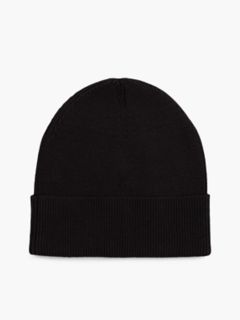 Monotype Patch Rib-Knit Beanie — Black 2