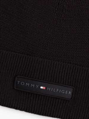Мужская шапка Tommy Hilfiger Monotype Patch Rib-Knit Beanie, цвет: Чёрный — фото 3