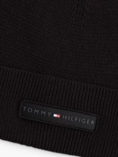 Monotype Patch Rib-Knit Beanie — Black 3