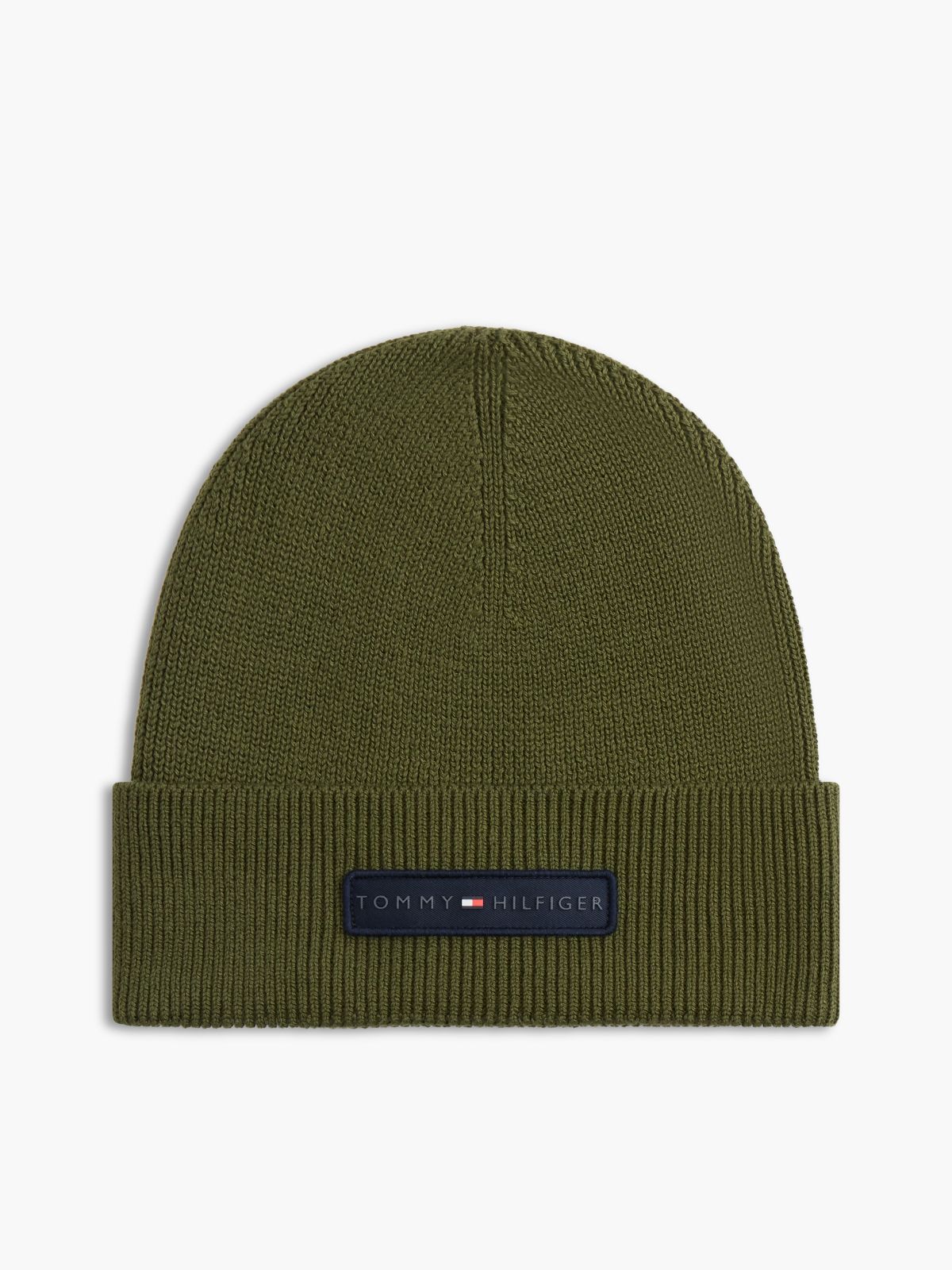 Monotype Patch Rib-Knit Beanie — Huntsman Green