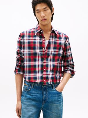 Regular Fit Plaid All-Day Shirt, Primary Red