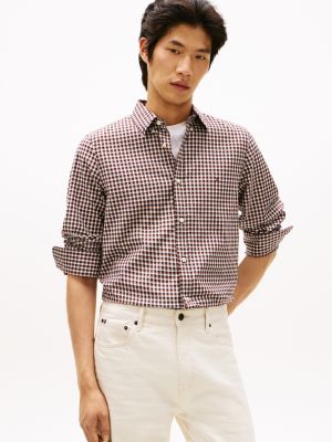 Slim Fit Mini Check All-Day Shirt, Ecru