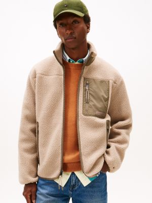 Teddy Fleece Zip Jacket, Coastal Taupe