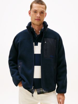 Teddy Fleece Zip Jacket, Navy