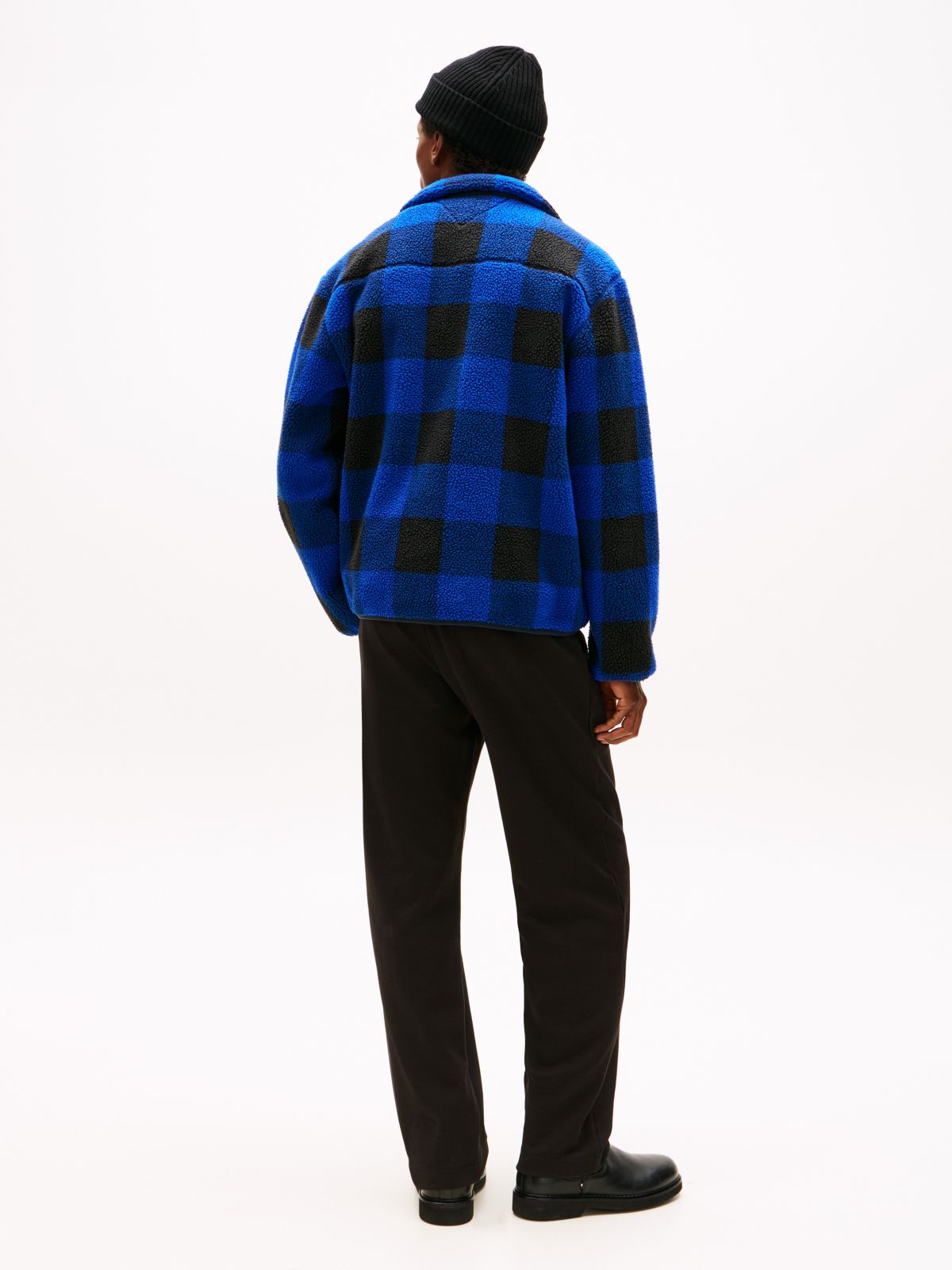 Check Teddy Fleece Quarter-Zip Jacket — Wedge Blue