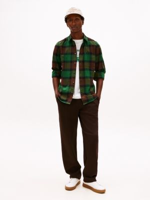 Slim Fit Bold Plaid Stretch Oxford Shirt | Tommy Hilfiger