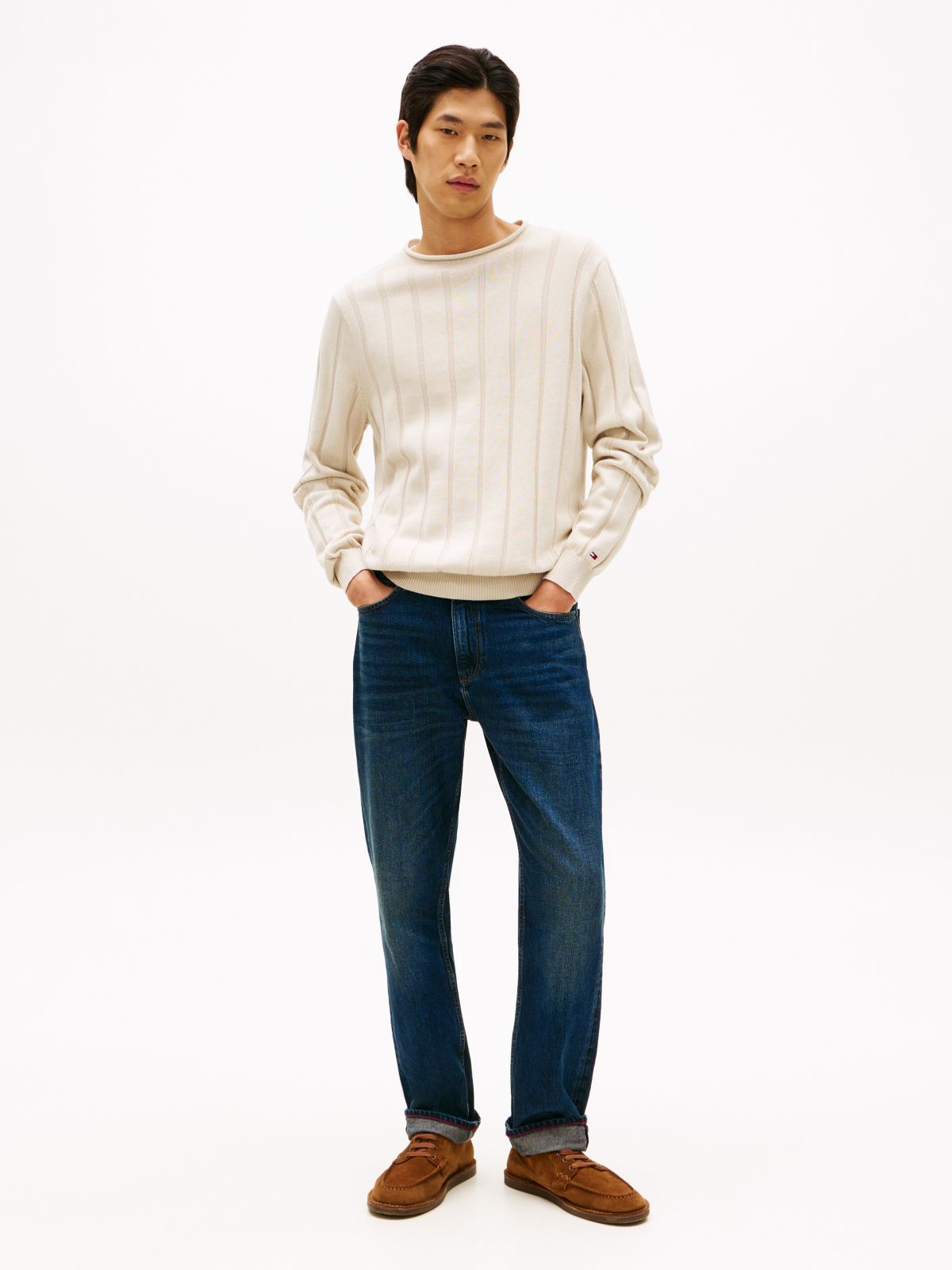 Relaxed Rollneck Sweater — Bleached Stone