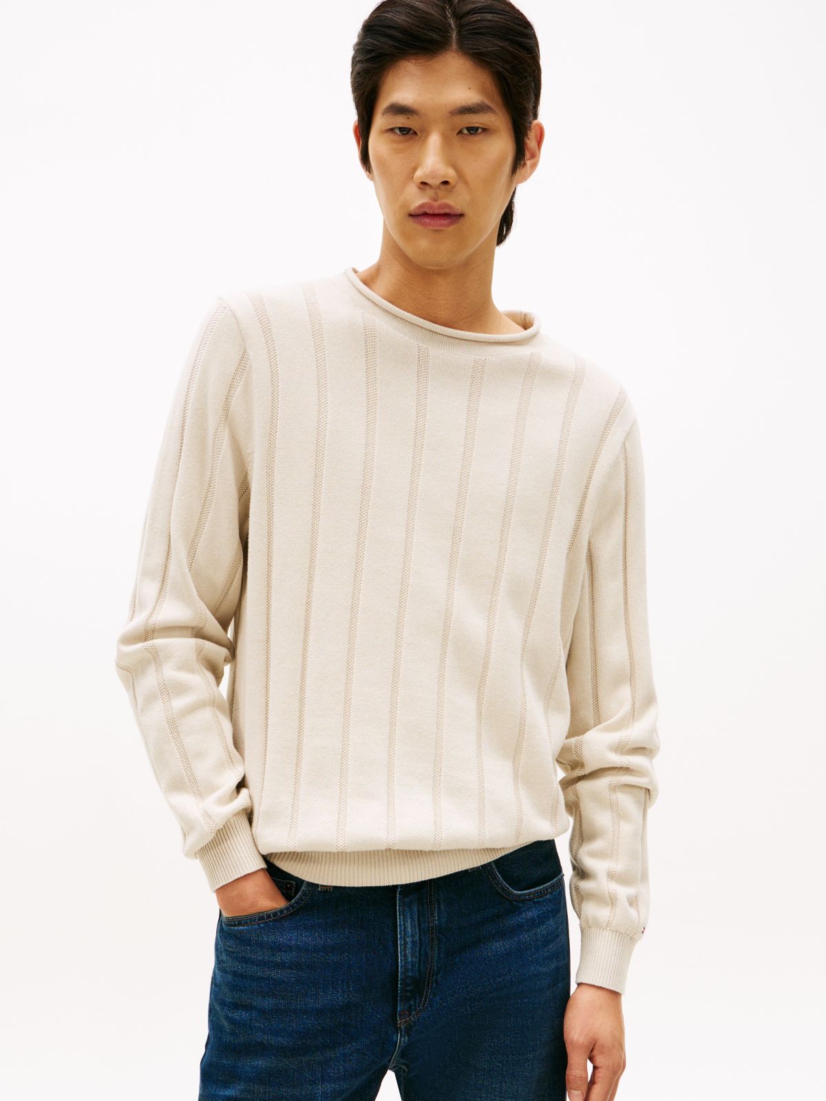 Relaxed Rollneck Sweater — Bleached Stone