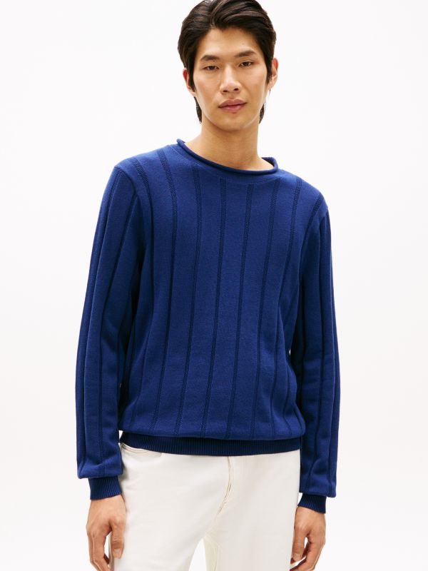 Relaxed Rollneck Sweater — Navy