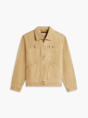Garment-Dyed Denim Utility Zip Jacket | Tommy Hilfiger USA