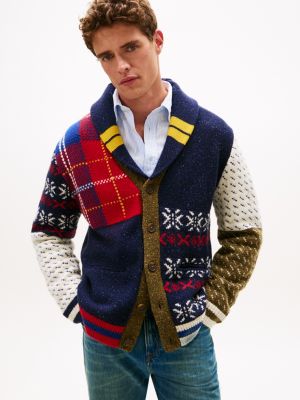 Archive Varsity Mix Wool-Blend Cardigan, Multi