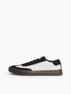 Suede & Leather Vulcanized Sneaker — Ecru 7