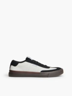 Suede & Leather Vulcanized Sneaker — Ecru 1