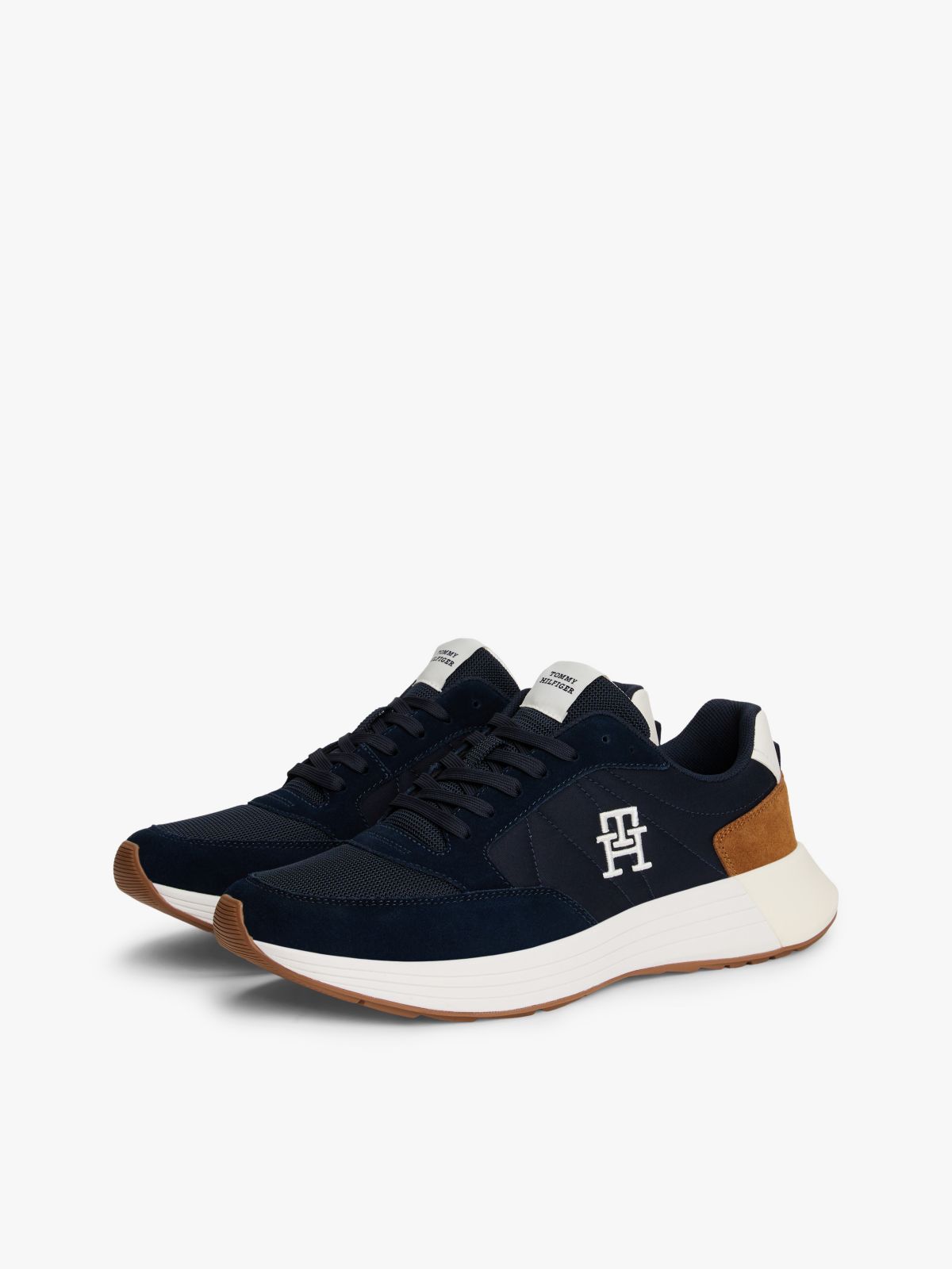 Suede Mix Runner Sneaker — Navy/Highland Khaki