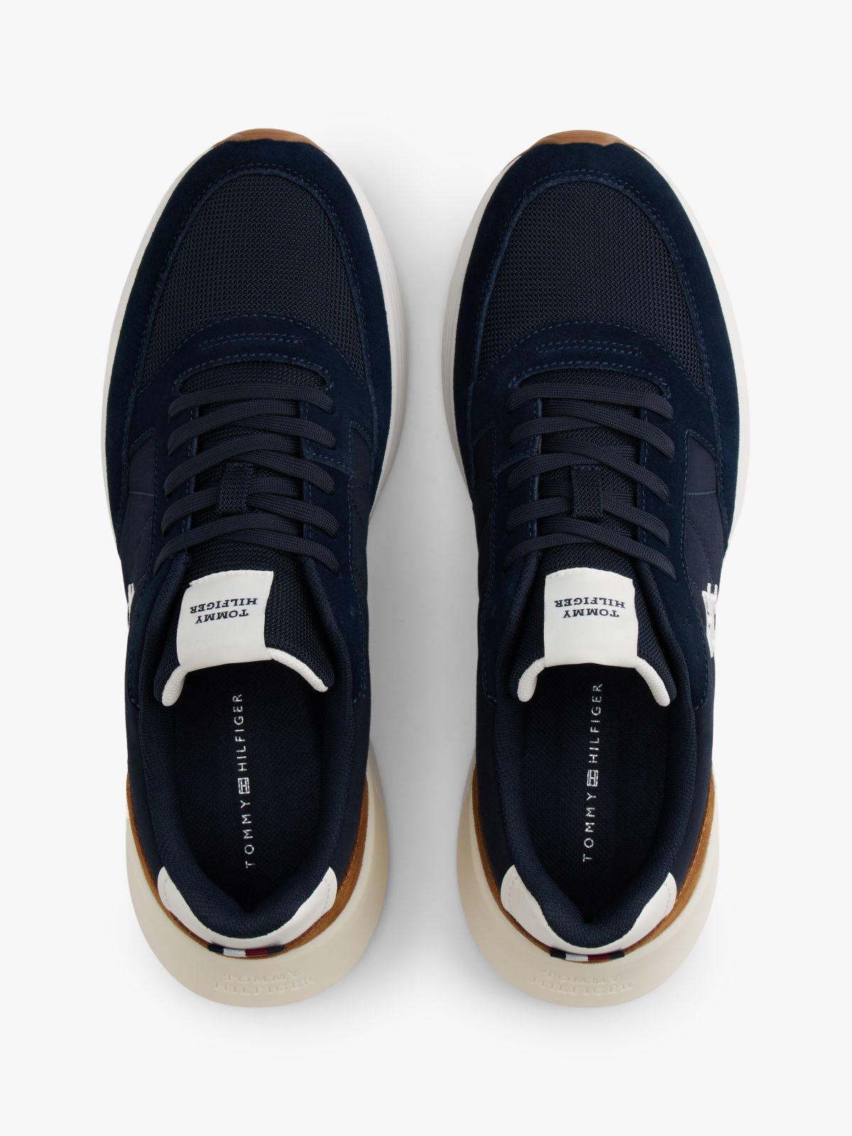 Suede Mix Runner Sneaker — Navy/Highland Khaki