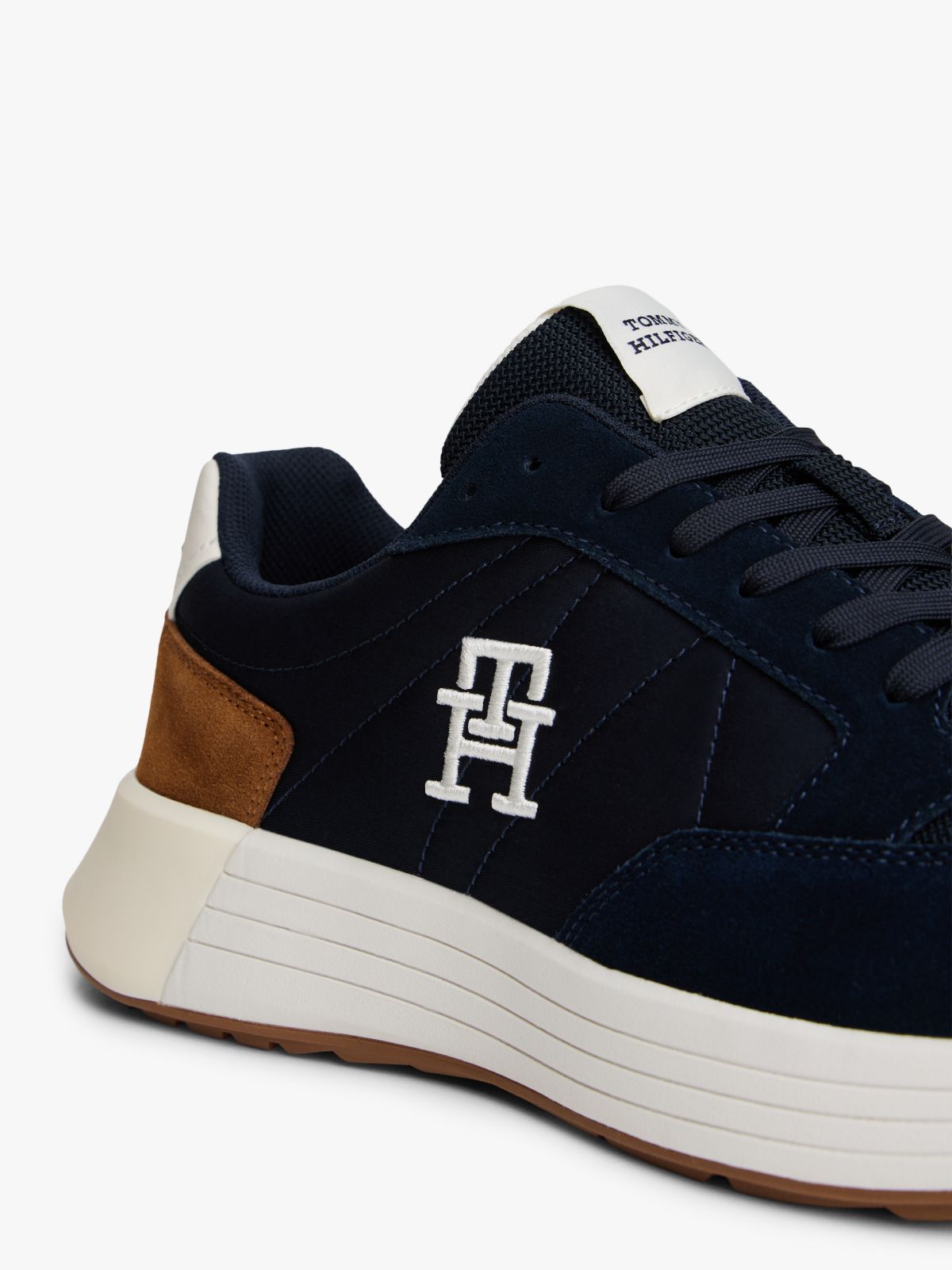 Suede Mix Runner Sneaker — Navy/Highland Khaki