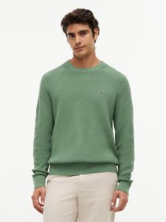 Mixed-Knit Crewneck Sweater — Dusty Meadow 1